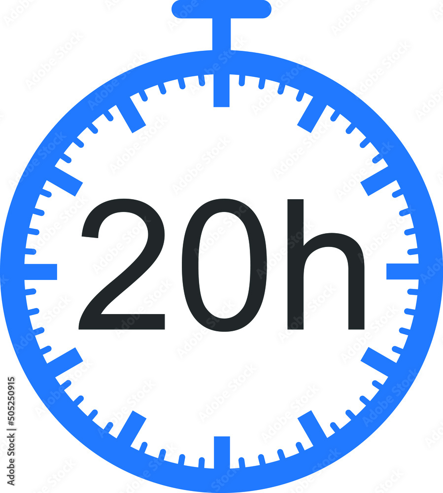 20 hour timer icon, timing symbol vector 20 hour timer icon, timing symbol vector