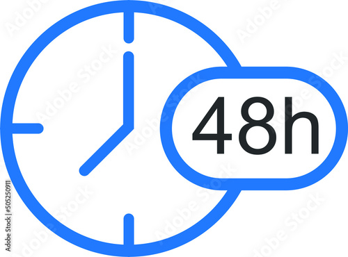 48 hour timer icon, clock icon vector