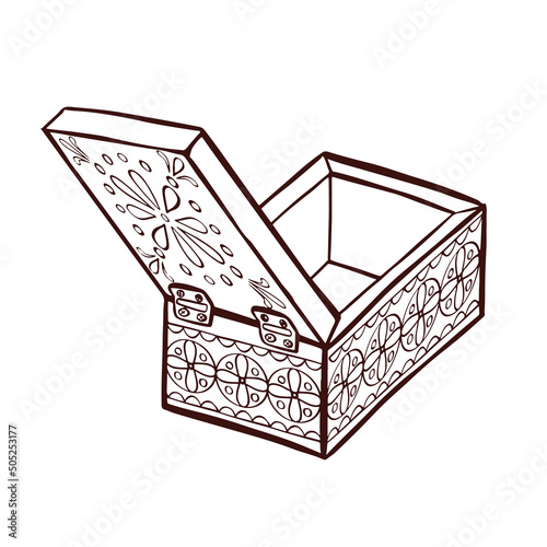 Vintage box, casket symbol illustration cartoon style