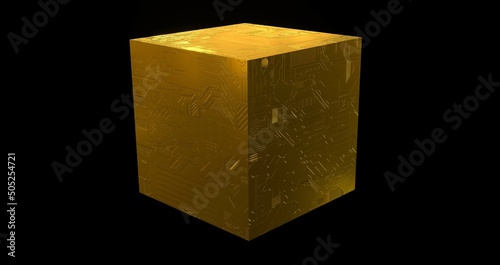 Φωτογραφία Golden techno cube