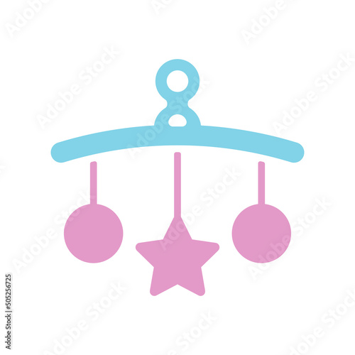 Baby crib hanging toy isolated glyph icon