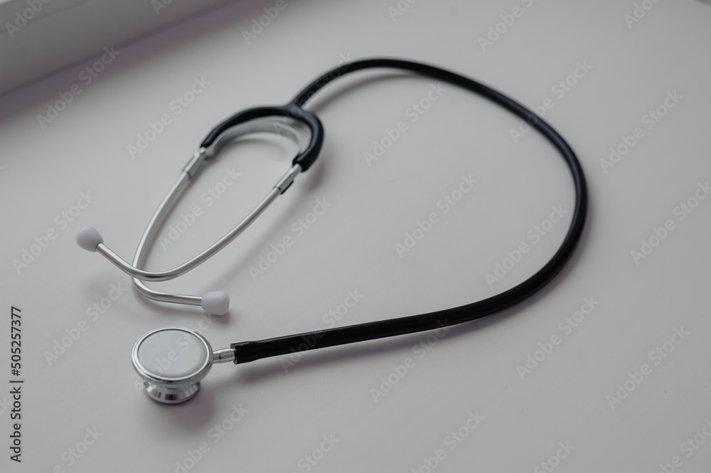 Stethoscope on a white background. Medical stethoscope on white background isolate Stethoscope on a white background. Medical stethoscope on white background isolate