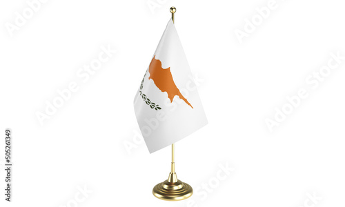 Cyprus table flag on white background, 3d rendering, isolated