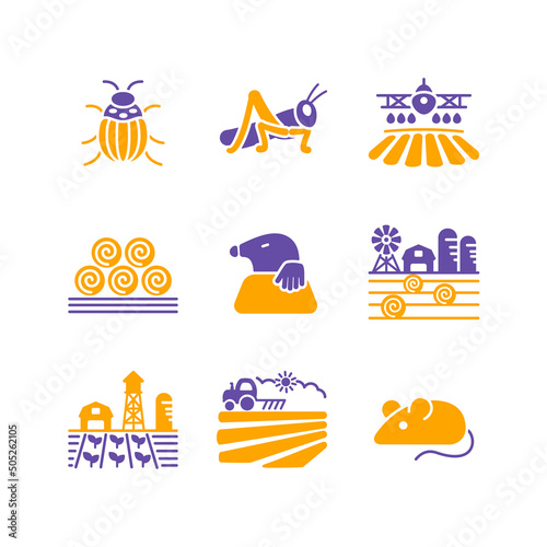 Farm Field glyph icon. Agriculture animal sign