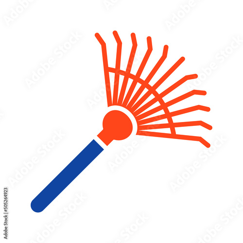 Rake for loosening ground and collecting leaves