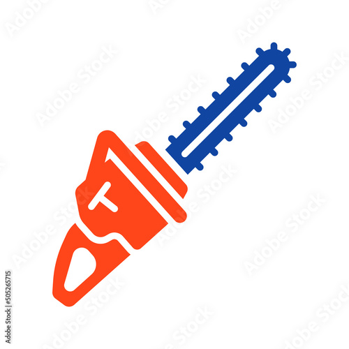 Garden chainsaw isolated vector glyph icon