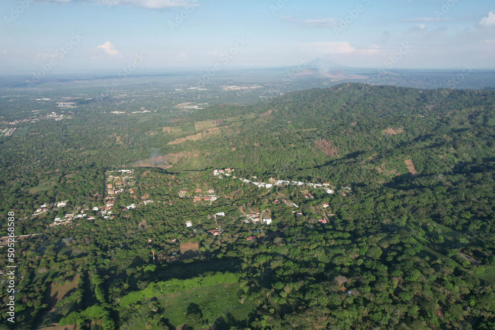 Green valleys in Nicaragua landscape