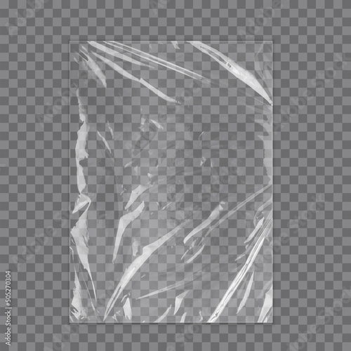 Realistic plastic wrap texture. Polyethylene cover