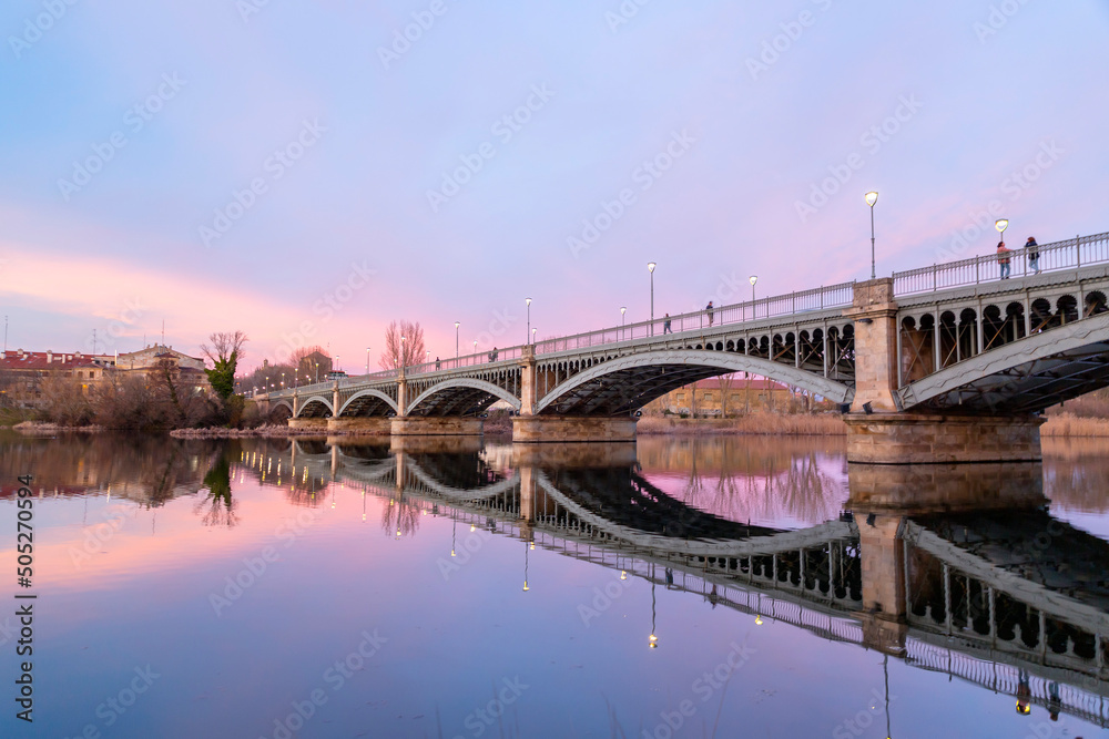 Bridge over the Tormes River in Salamanca, Spain