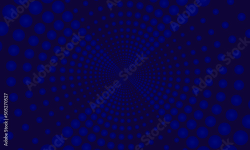 Abstract bright blue background with perspective circle gradient