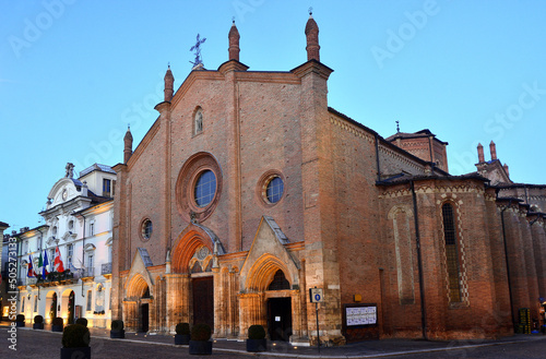 Asti, Piedmont, Italy - St. Secondo square with the city hall and church of Saint Secondo