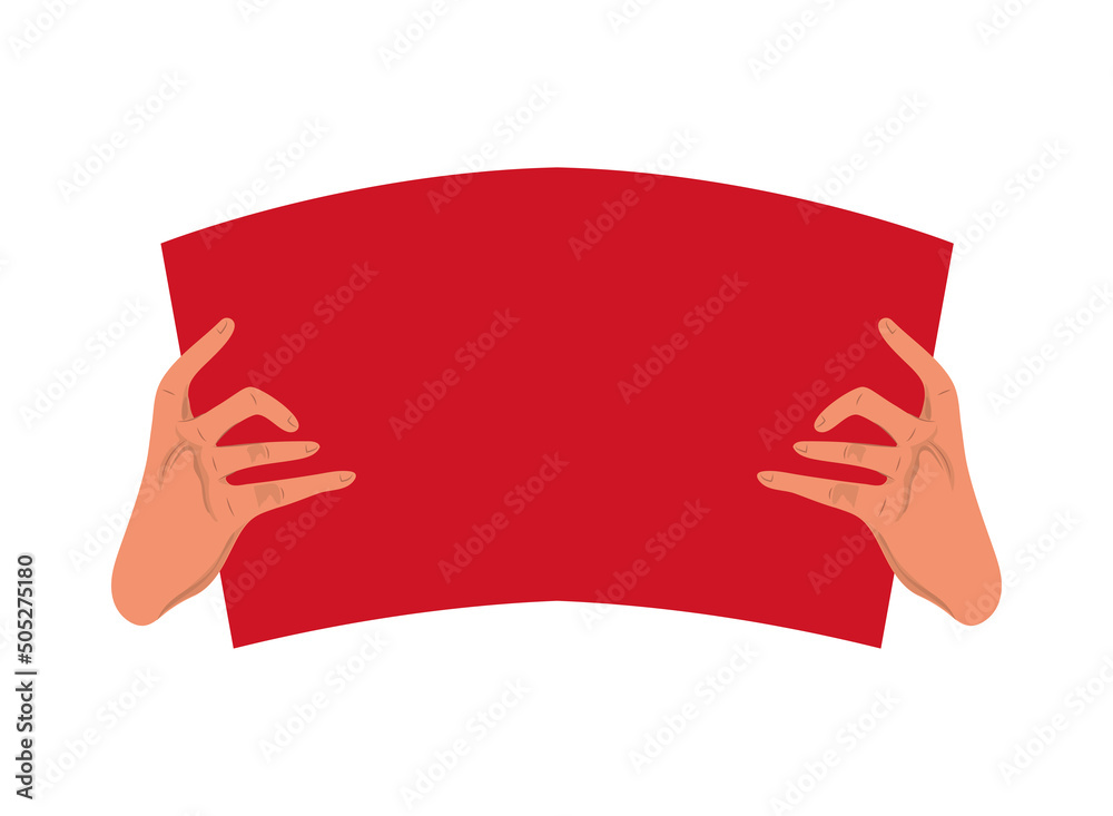 Obraz premium hands with empty banner