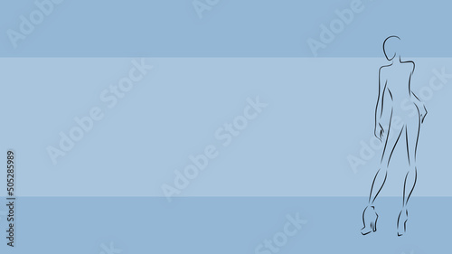 standing person fashion model sketch background in vector format