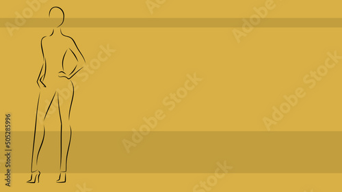 standing person fashion model sketch background in vector format