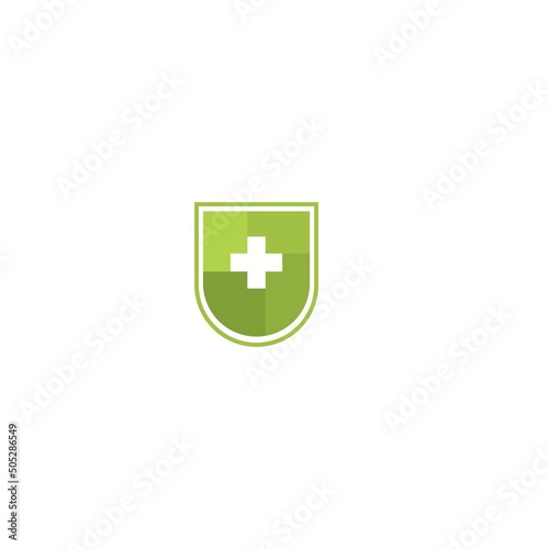medical shield protection logo vector icon illustration