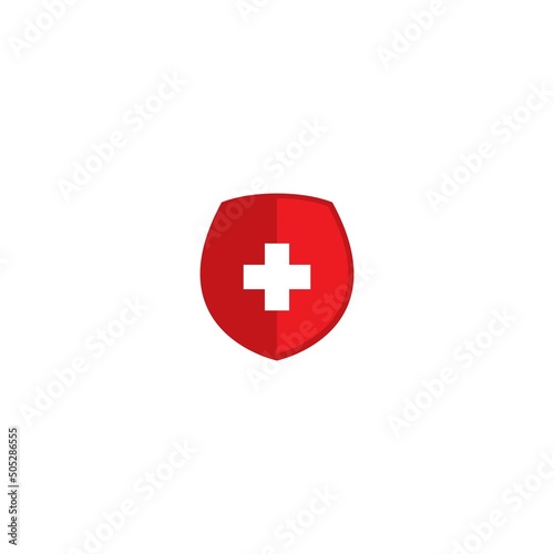 medical shield protection logo vector icon illustration