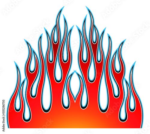 Racing flame car sticker tribal flame car decal fire tattoo vector art for car sides and motorcycle tanks