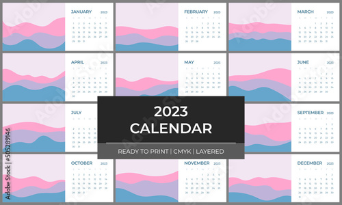 2023 Calendar Modern Style Vector