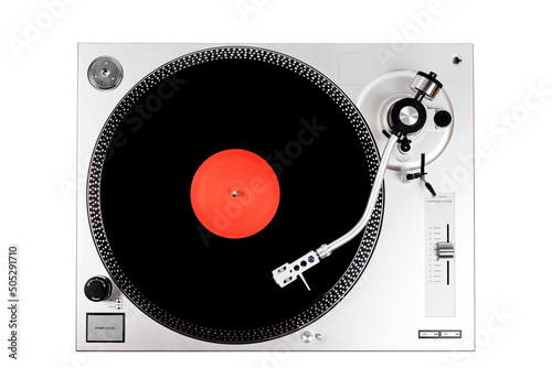 Vinyl player on white background photo