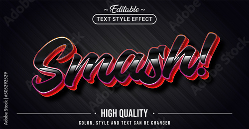 Editable text style effect - Smash text style theme.