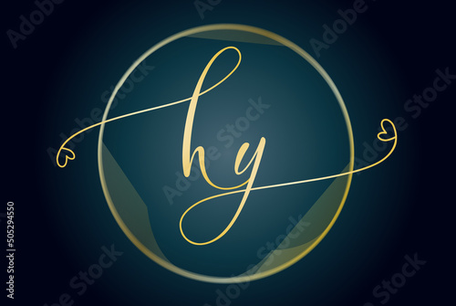luxury feminine initial letter logo hy template