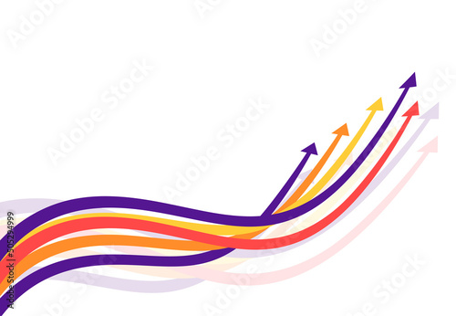 Financial growth arrows with colorful. Vector illustration