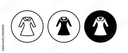 Evening dress icon. Gown dress  woman s clothes  Fashion icon concepts vector  sign  symbol  logo  illustration  editable stroke  flat design style isolated on white