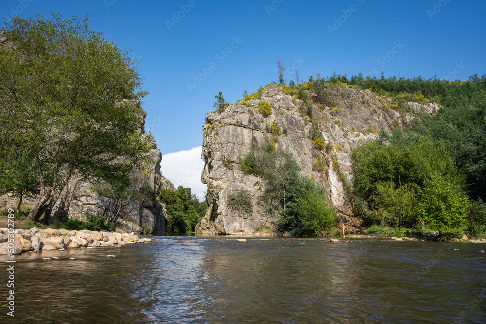 River stream on Cabril do Rio Ceira Gorge - Portugal.