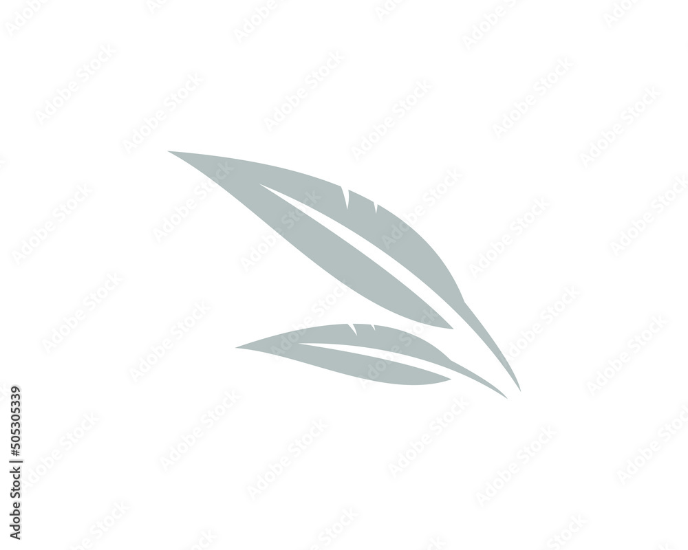 Silver feather vector simple design