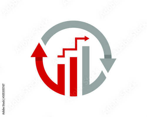 Abstract logo growth businness finance steps photo