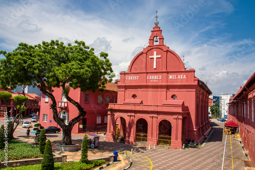 Vászonkép Malacca Malaysia 29th April 2022: Christ Church, Malacca is an 18th-century Anglican church in the city of Malacca City