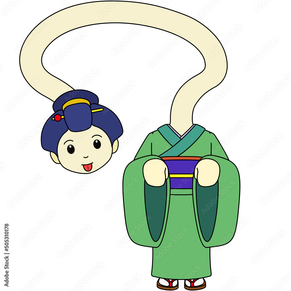 ろくろ首 イラスト かわいい – ようかいしりとり ろくろっくび – RFFLMC