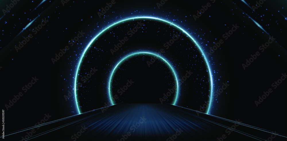 lights tunnel in the nights for signs corporate, advertisement business, social media post, billboard agency advertising, ads campaign, motion video, landing page, website header, launch event product - obrazy, fototapety, plakaty 