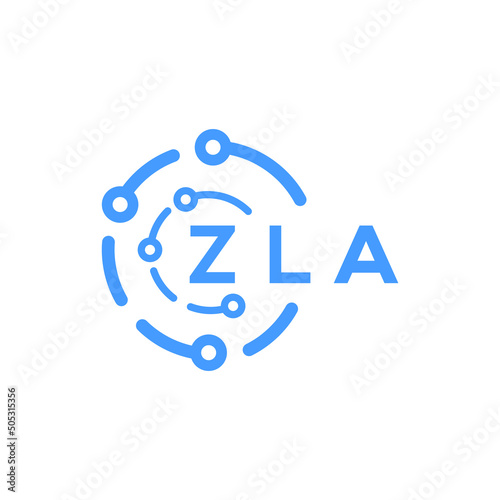 ZLA technology letter logo design on white  background. ZLA creative initials technology letter  logo concept. ZLA technology letter design.