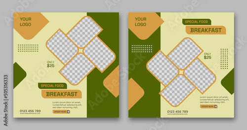 Special food breakfast social media post banner template