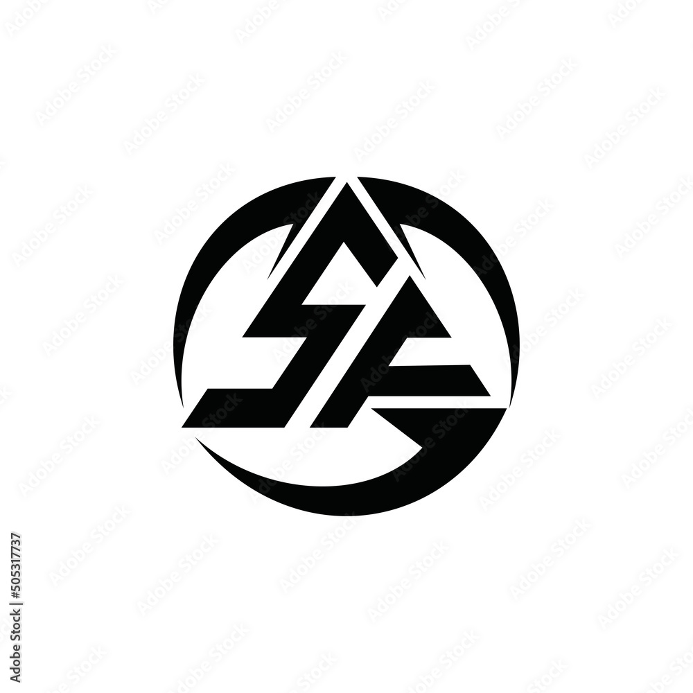 FS Triangle Modern Logo Circle Monogram Design. SF Vector Super Hero Concept Symbol Template FS Triangle Modern Logo Circle Monogram Design. SF Vector Super Hero Concept Symbol Template