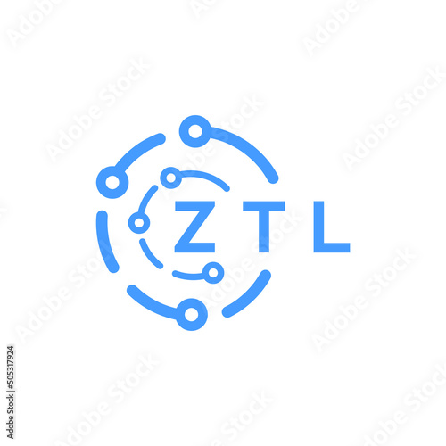 ZTL technology letter logo design on white  background. ZTL creative initials technology letter logo concept. ZTL technology letter design. photo