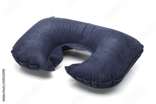 an inflatable travel cervical pillow isolated on a white background photo