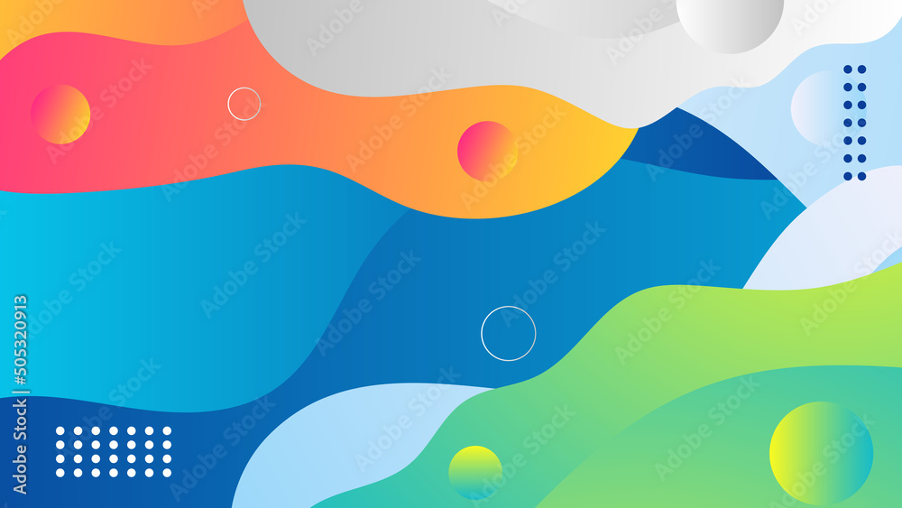 Dynamic gradient with colorful shape abstract design background