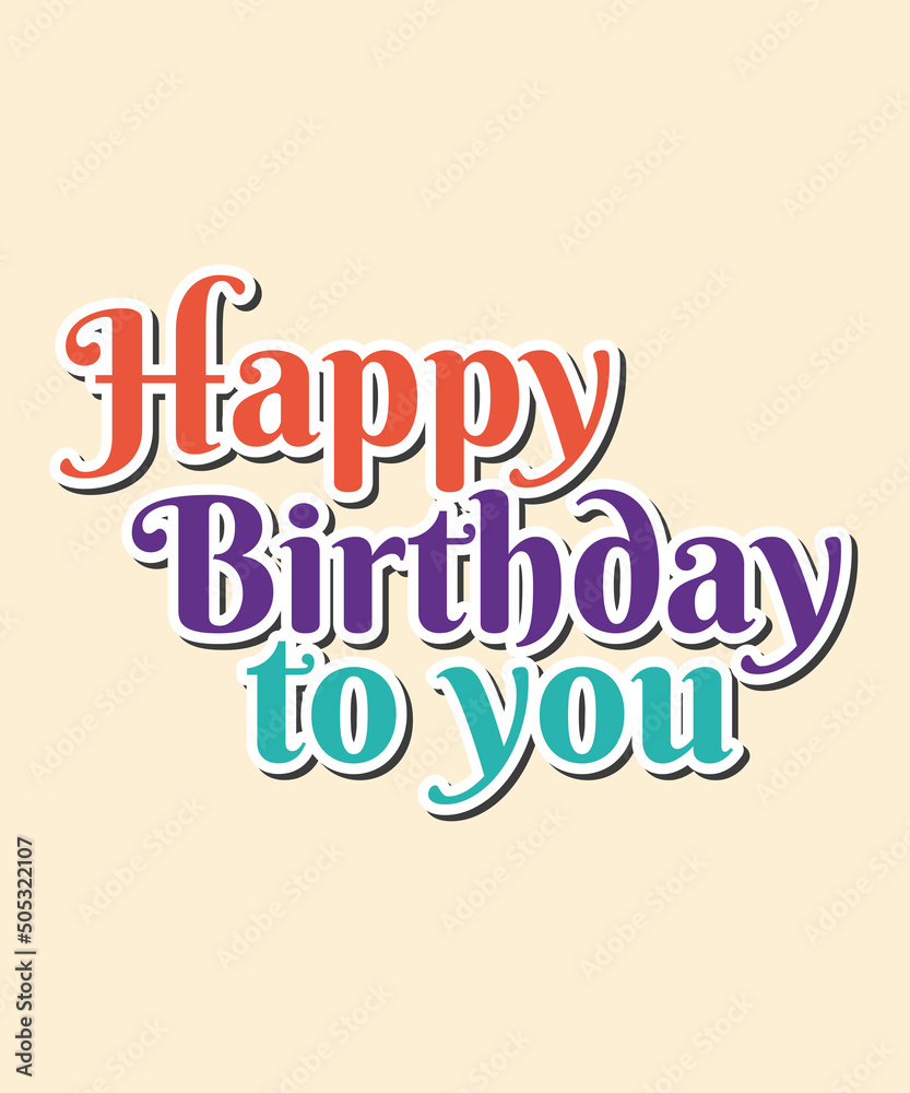 Vector tarjeta texto happy birthday to you Stock Vector | Adobe Stock