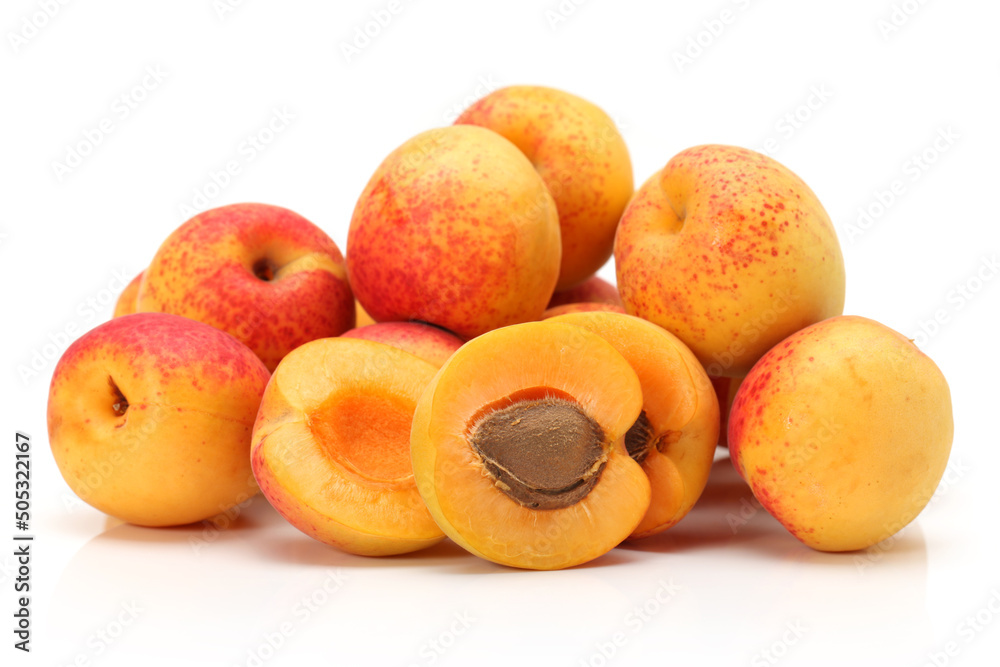 apricots isolated on white background apricots isolated on white background
