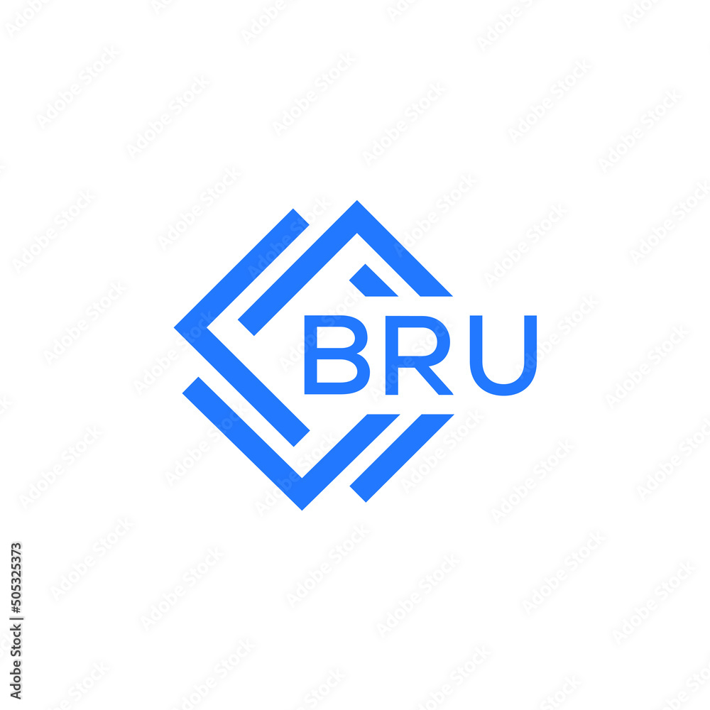 BRU technology letter logo design on white  background. BRU creative initials technology letter logo concept. BRU technology letter design.