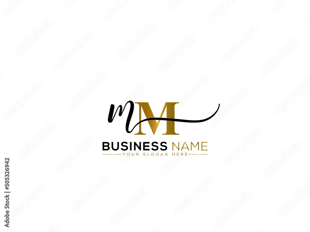 Φωτογραφία Letter MM Signature Logo, Signature Mm m m Clothing Letter Logo Icon Vector For