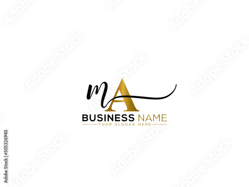 Letter MA Signature Logo, Signature Ma am Clothing Letter Logo Icon Vector For Fashion Brand