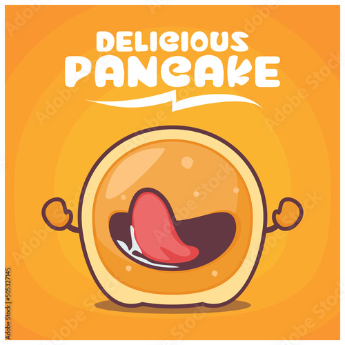 pancake cartoon. food vector illustration