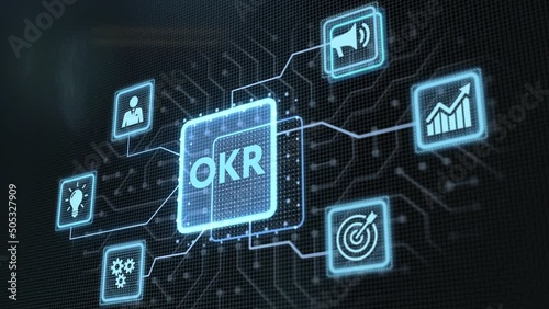 OKR Objectives key results. Business, Technology, Internet and network concept.