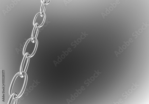 Strained chain from metal on dark background