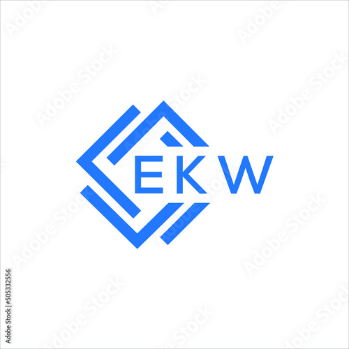 EKW technology letter logo design on white  background. EKW creative initials technology letter logo concept. EKW technology letter design. photo