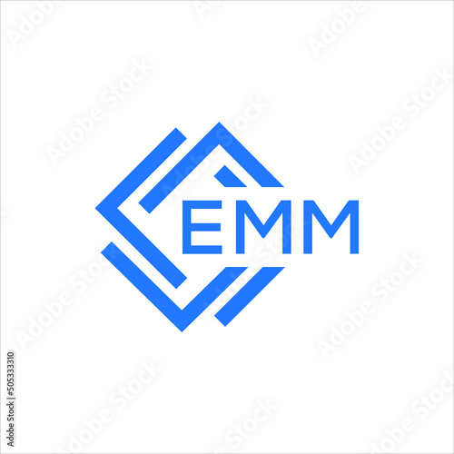 EMM technology letter logo design on white  background. EMM creative initials technology letter logo concept. EMM technology letter design. photo