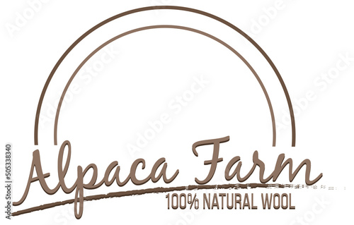Alpaca farm logo template for wool products photo